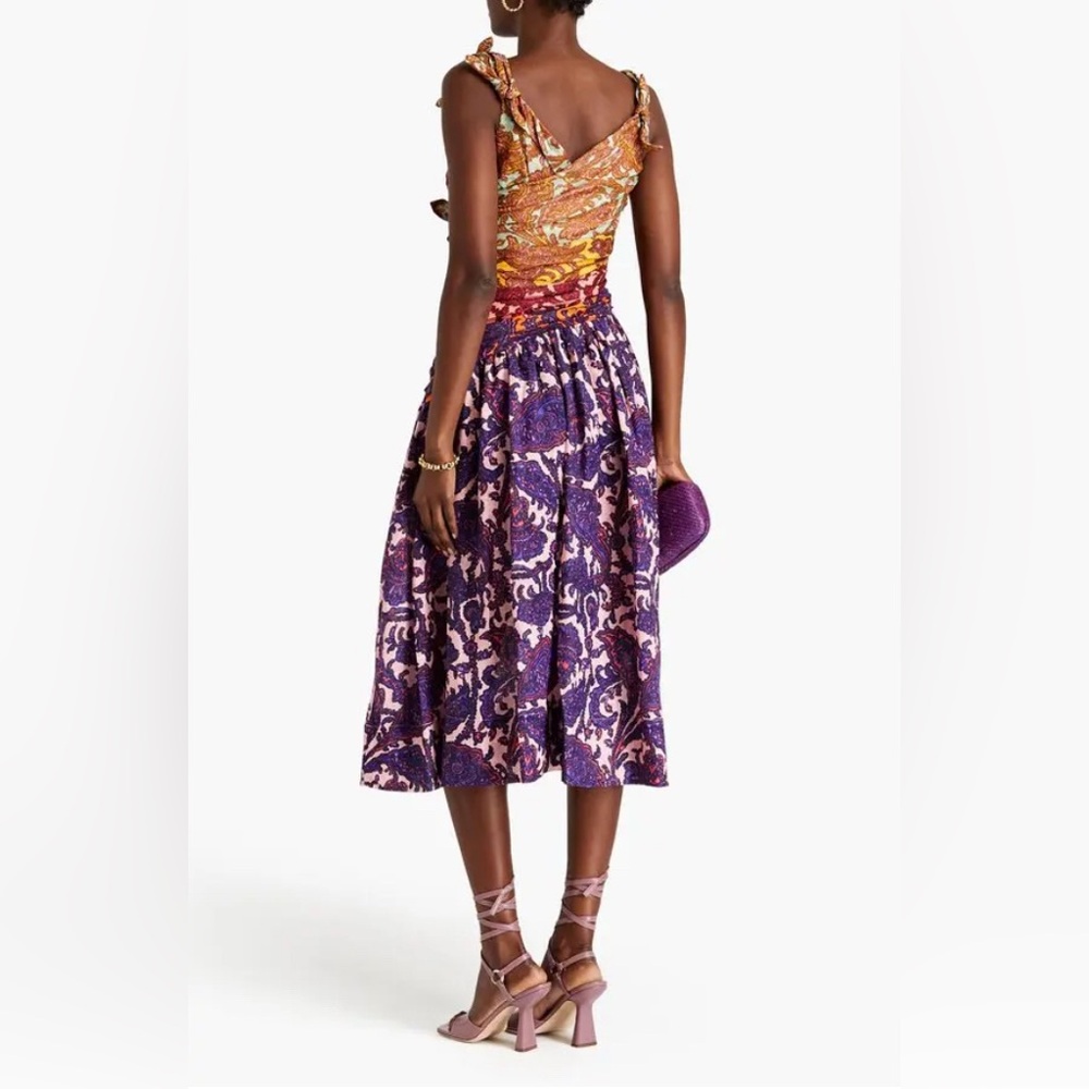 NWT ZIMMERMANN Tiggy Bow Midi Dress in Spliced Paisley. Size 0/XS - Picture 10 of 15